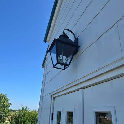 Using the original architectural drawings of the building, we found an overhead light that was a close match to the original overhead light during WWI