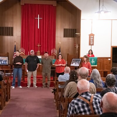 Chili Cookoff Contestants - L to R: Jackie Lopez, David Spiker, Ron Rindt, and Jo Ellen Whitehair. (Missing is Paula Standridge).