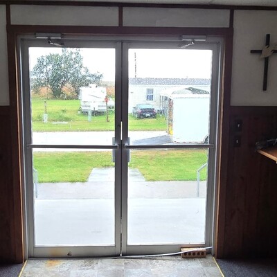Inside view of these same doors