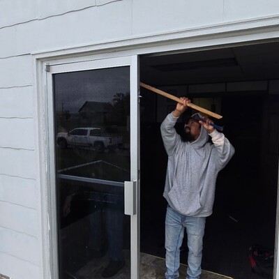 Jeff Mein, Owner of JM Construction LLC, removed and replaced the doors