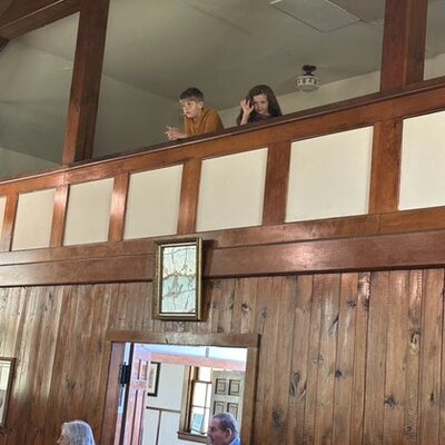 Youth enjoying a bird’s-eye view of Rusty's show